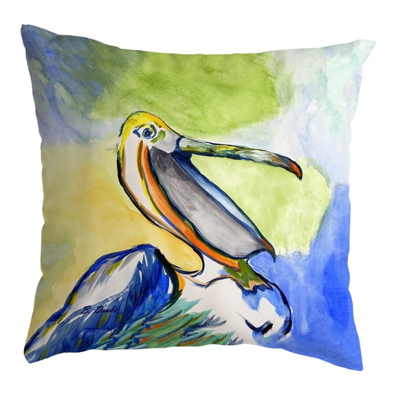 Betsy Drake Interiors Happy Pelican Small Noncorded Pillow 12x12