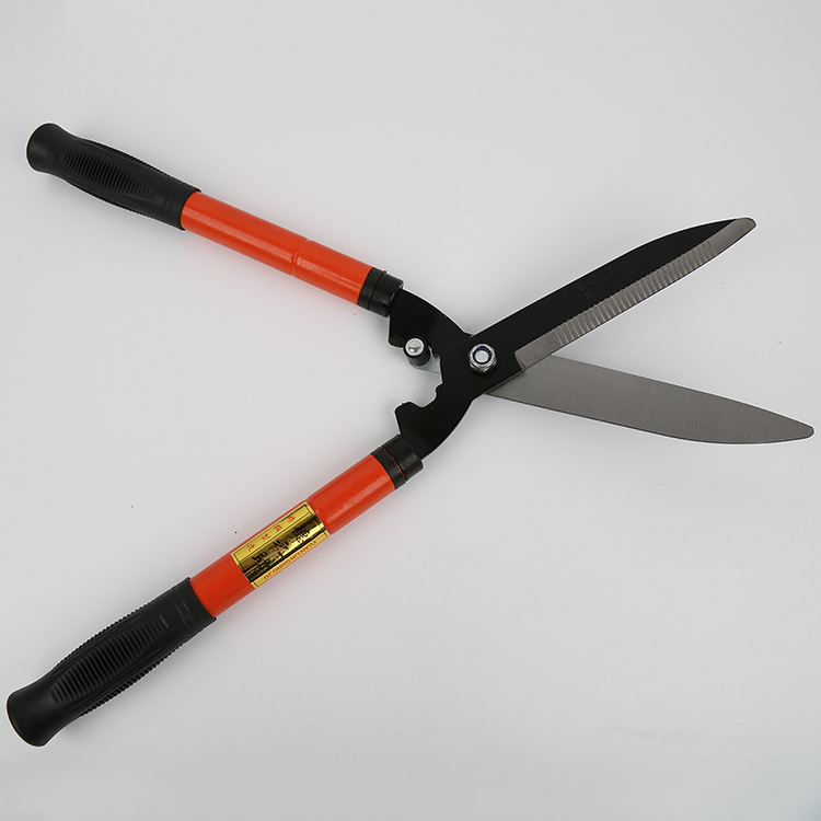 Telescopic Hedge Shears with Wavy Blade and Extendable Steel Handles