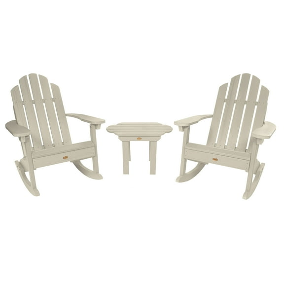 Highwood 3-pc Classic Westport Adirondack Rocking Chair with 1 Classic Westport Side Table - Outdoor, Eco-friendly, Synthetic Wood