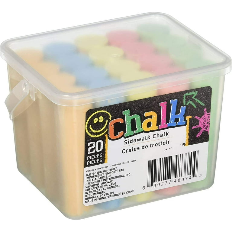 Sidewalk chalk bulk, Non-toxic, Ages 3+, 20 pieces, Multicolor. New! B2