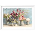 thumbnail image 4 of Art.com Marche des Fleurs Blue Gold Art Print by Danhui Nai, White Frame Wall Art, 44" x 32", 4 of 5