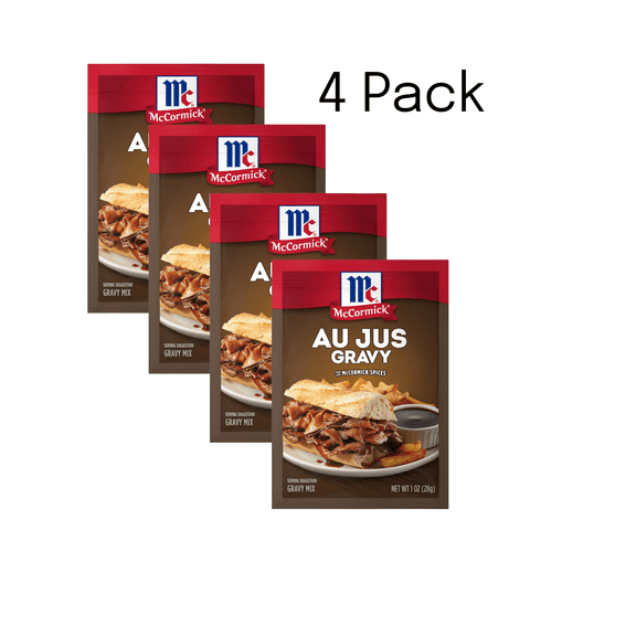 McCormick No Artificial Flavors Au Jus Gravy Seasoning Mix, 4 Pack, 1 oz