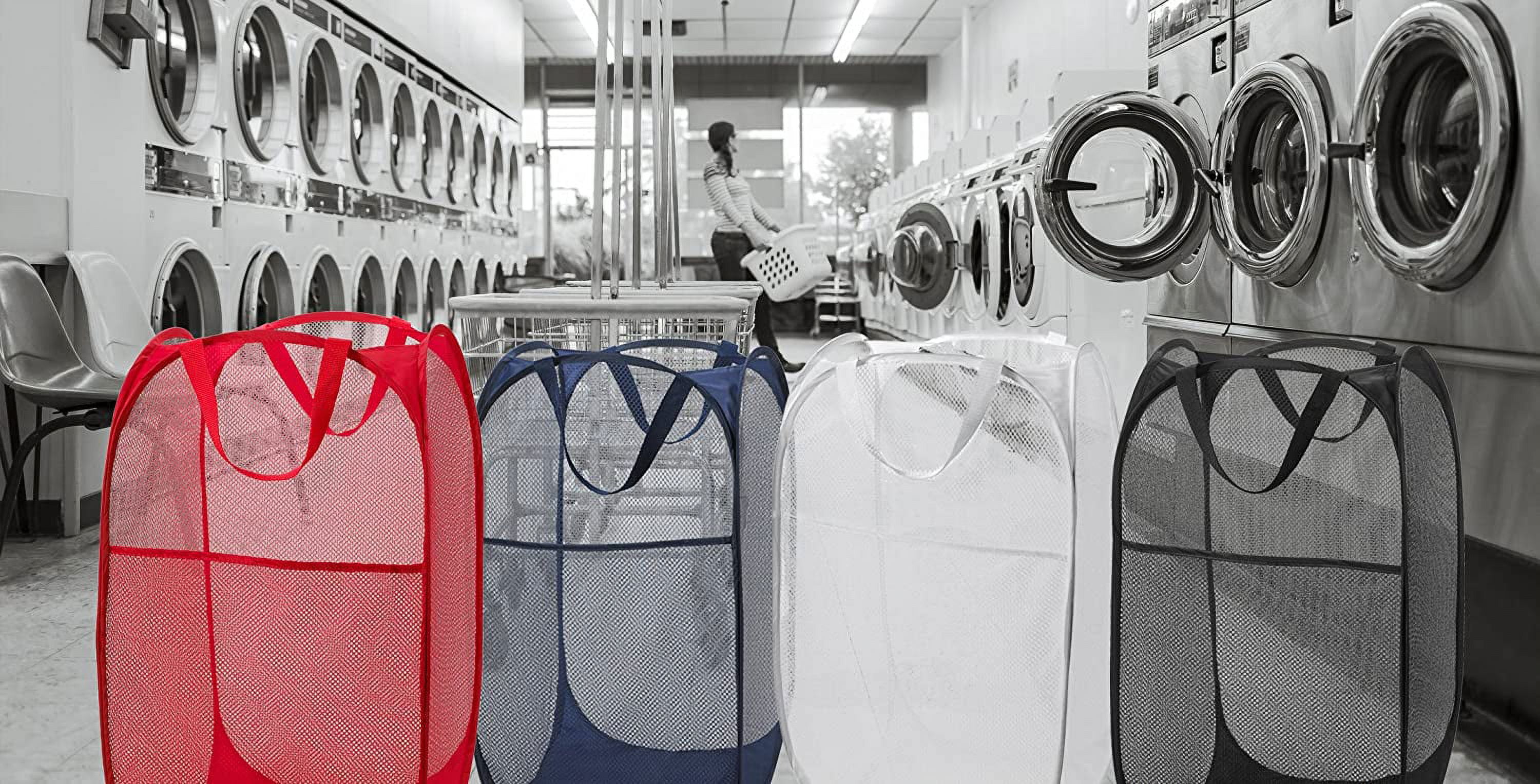 Mesh Popup Laundry Hamper – TINGOR Portable, Durable Handles
