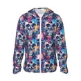 thumbnail image 1 of Balery cool Skull colorful Sudadera ligera de manga larga con capucha y protección solar UPF 50+ para hombre y mujer, ideal para pesca y running-Large, 1 of 7