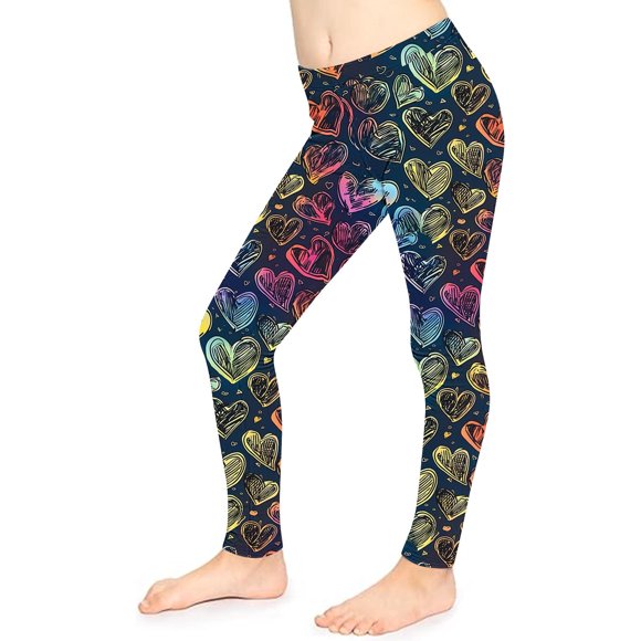 Odeerbi 3-8 Años Niñas Leggings Día de San Valentín Mallas Elásticas Pantalones de Verano Cintura Alta Panty Suave