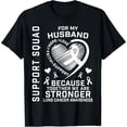 thumbnail image 2 of 100% Cotton Unisex I Wear White Support Husband Lung Cancer Awareness Products T-Shirt, 2 of 5