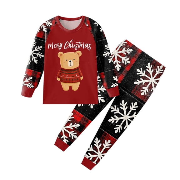 eczipvz Toddler Boys Christmas Reindeer Pajamas Kids Holiday Pajamas Girls Snowman Sleepwear Santa Pjs,Size 6-7 Years