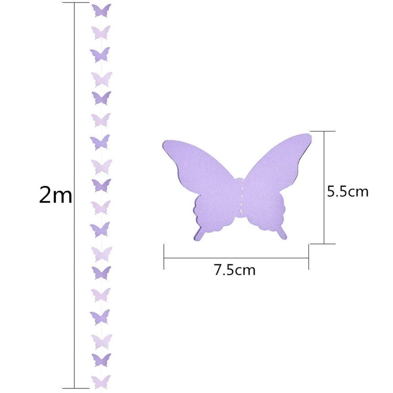 2.7M 3D Butterfly Paper Garland – Wedding, Birthday, Baby Shower Party Decor