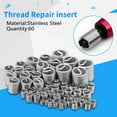 thumbnail image 6 of Tebru Wire Ensert Thread, 60pcs Stainless Steel Thread Repair Kit M3 M4 M5 M6 M8 M10 , Thread Repair Insert, 6 of 8