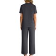 thumbnail image 5 of Ahabrexf Women's Casual Short Sleeve Shirts and Pants Set, Summer Pleated Pocket Lounge Wear with Lightweight Comfort, 5 of 9