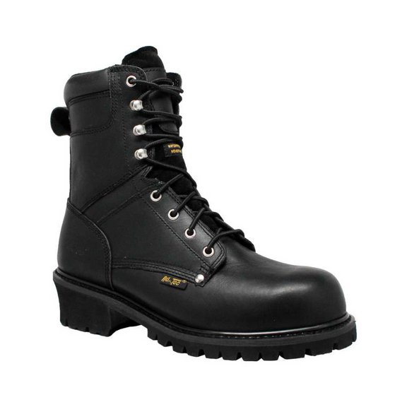 AdTec Men's 9-Inch Super Logger Boot Black Leather Waterproof Boots 9494 (9 D)