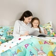 thumbnail image 4 of Feelyou Funny Spring Gnome Bedding Comforter Set 7pcs for Child, Dreamy Butterfly Floral Queen Bedding Sets, Easter Egg Reversible Queen Sheet Sets, Breathable Home Decor, 4 of 7