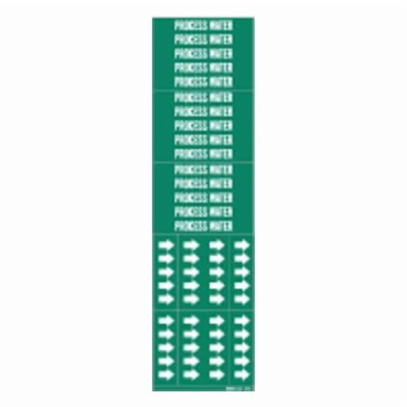 Brady Pipe Marker,Process Water,2 1/4in H 7224-3C