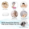 thumbnail image 4 of 100pcs Larger Shower Caps Disposable Waterproof Plastic Elastic Hair Bath Caps, 4 of 5