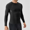 thumbnail image 4 of VSSSJ Men's Compression Shirt Slim Fit Long Sleeve Athletic Workout T-Shirts Stretch Breathable Basic Sport Undershirt Shirt Tops Black XXL, 4 of 6