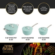 Thyme & Table Acadia 12-Piece Non-Stick Cookware Set, Pots and Pans Set, Blue