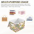thumbnail image 6 of Yayeee Collapsible Storage Bin with Lid Fabric Closet Decorative Basket with Handles, Pink Floral Wave, 6 of 7