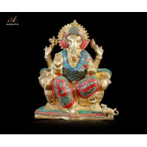 Aradhya Arts Brass Ganesh,  11.64 Inches Raja Ganesha for Home Décor, Temple, Office, Corner and  Gift