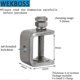 thumbnail image 2 of 30mm C Clamps for Woodworking & Metal Welding, Stainless Steel Adjustable Wide Jaw Desktop Clamps, 2 of 5