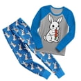 thumbnail image 3 of Easter Pajamas Boys Long Sleeve Crewneck Cute Print Sleepwear Lounge Set Girls' Pajama Sets 9-10 Years, 3 of 6