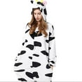 thumbnail image 6 of Olyvenn Clearance Fashion Ladies One-Piece Jumpsuit Costume Plush Long Sleeve Comfortable Pajamas For Women Loose Fit Casual Milk Cow Onesie Ear Hoodie Sleepwear Female Leisure Black 4, 6 of 6