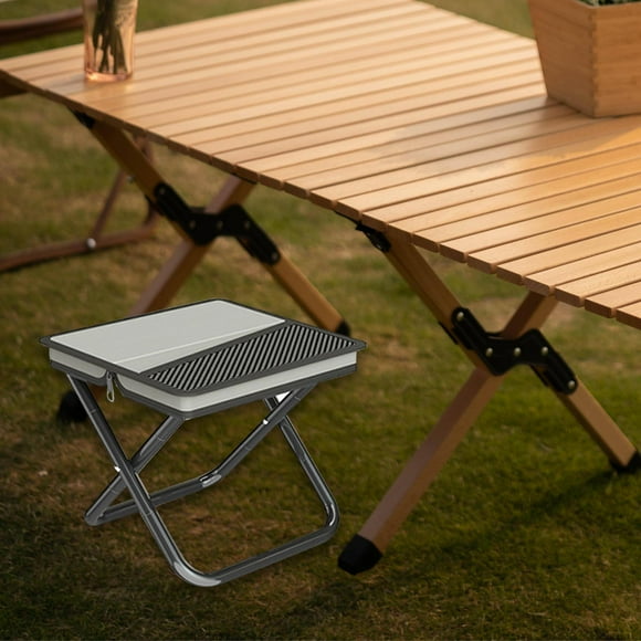 Colaxi Folding Camping Stool Picnic Chair for Adults Kids Easy Setup Fishing Seat Footstool Handbag Stool for Beach Sketching Travel Gray