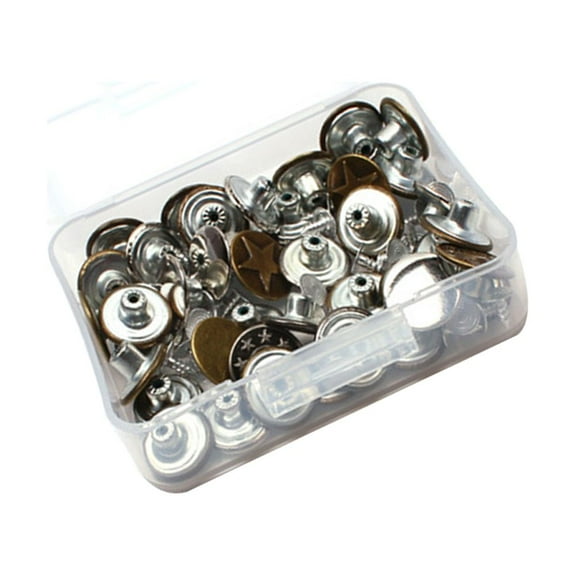 LOLIPPYY 40Pcs Plated Silver Metal Jeans Buttons Durable Snap Tack Buttons Replacement for Denim and Jackets