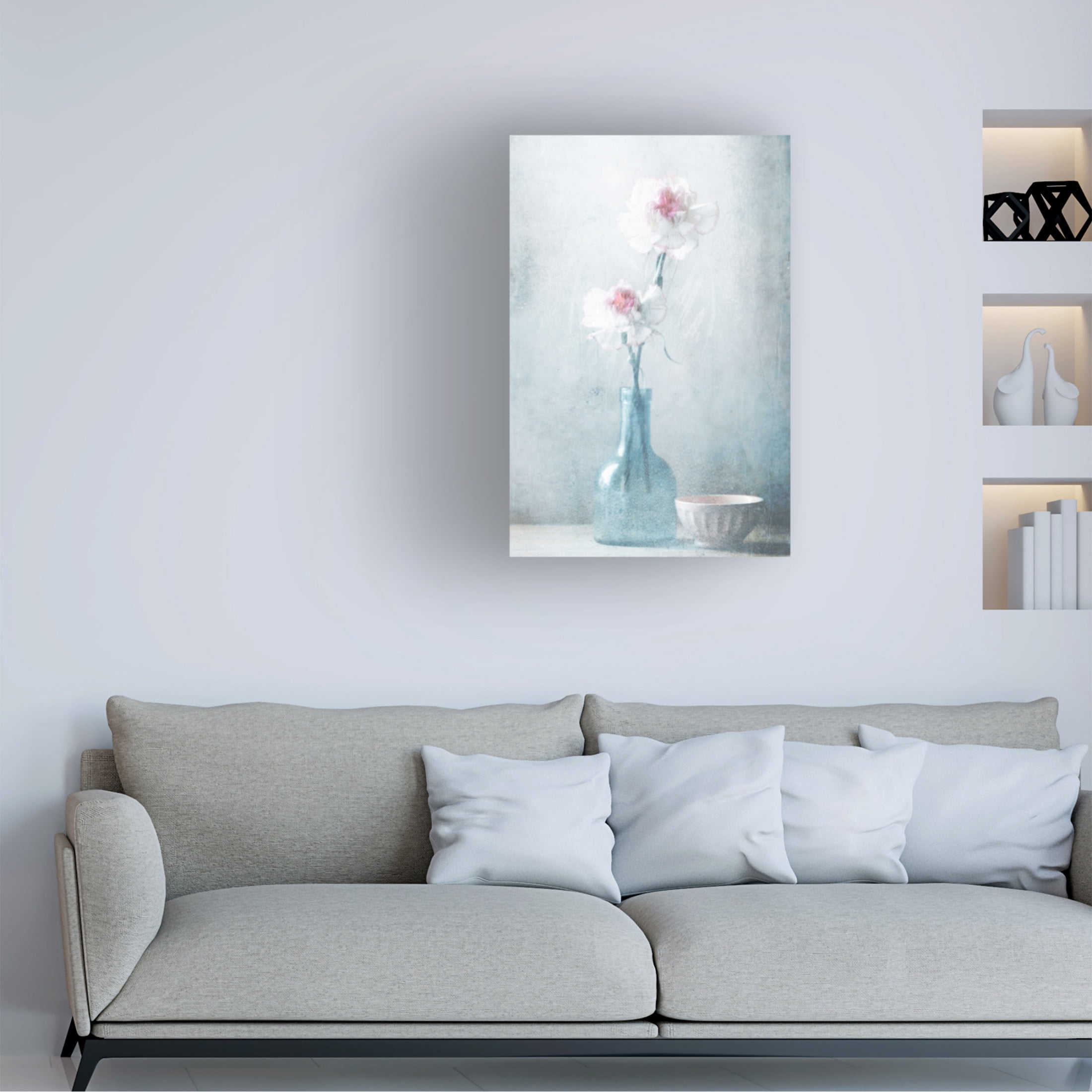 Canvas Wall Art - Delphine Devos 'Friendship In Flowers' Wall Art for Living Room, Bedroom, or Office D?cor by Trademark Fine Art - 22 x 32 Inches