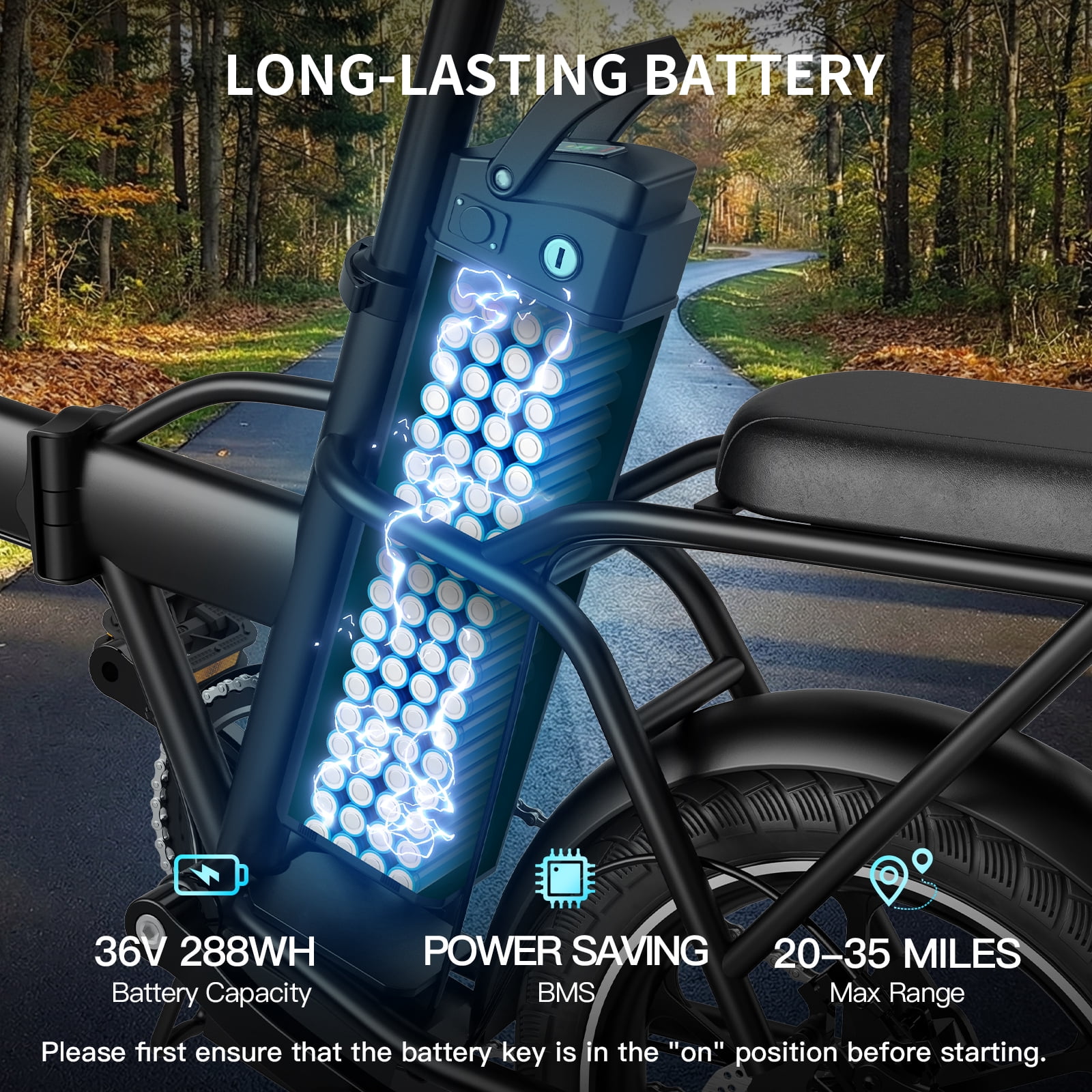 WINDHORSE 16" Folding Electric Bike for Adults, 20mph, 19-35mile Range, 630W Peak,  Removable Battery, Seat Suspension, LCD Display, Commuter Ebike