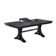 thumbnail image 3 of Miekor Furniture 1pc Rectangle Table w Leaf Trestle Base Classic Look Charcoal Color Wooden Dining Room Table Only MK8556, 3 of 5