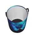 thumbnail image 3 of PHELIKA Blue Butterfly On Dark 02 Laundry Basket 65L Large Foldable Round For Dirty Clothes Toy Storage, 3 of 6
