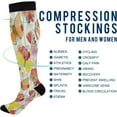 thumbnail image 4 of FREEAMG 2Pair Fashion Print Compression Socks for Women Men,Knee High Stockings for Athletic Sports,Running,Travel, 4 of 7