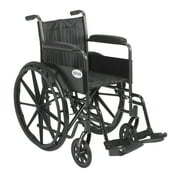 Drive Medical Silver Sport 2 Wheelchair, Non Removable Fixed Arms, Swing away Footrests
