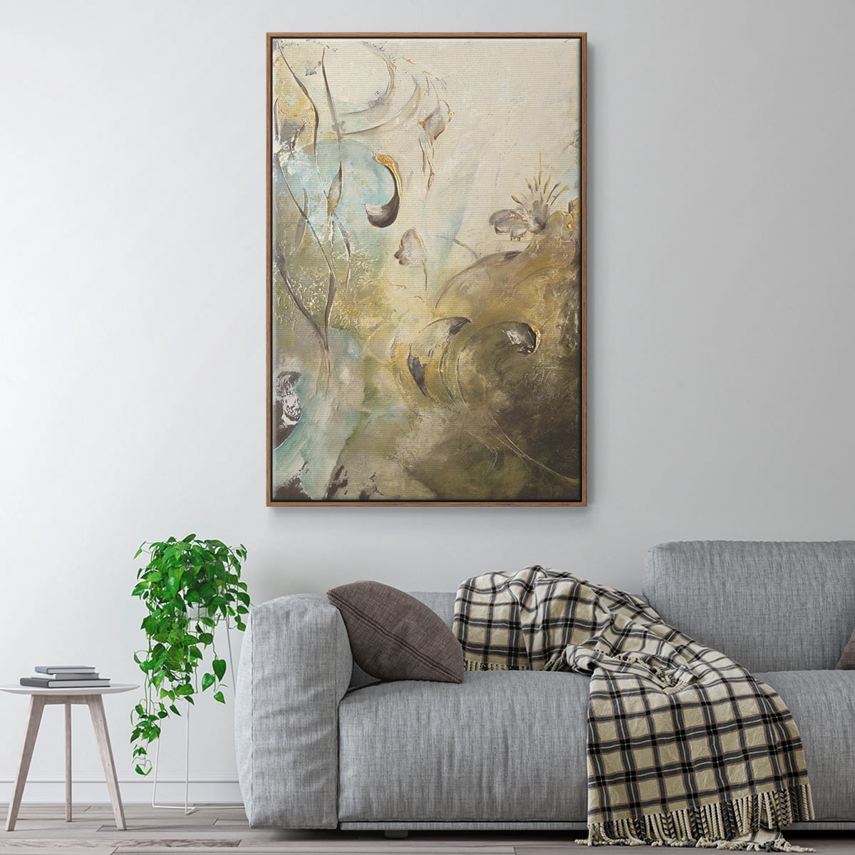 Enchanted Garden II Framed Premium Gallery Wrapped Canvas - Ready to Hang - 27 x 41 - Walnut Floating Frame
