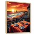 thumbnail image 2 of Designart "Beachfront Dinner at Sunset" Coastal Framed Wall Art - Coastal Red Coastal Windows Entryway Framed Wall Art, 2 of 6