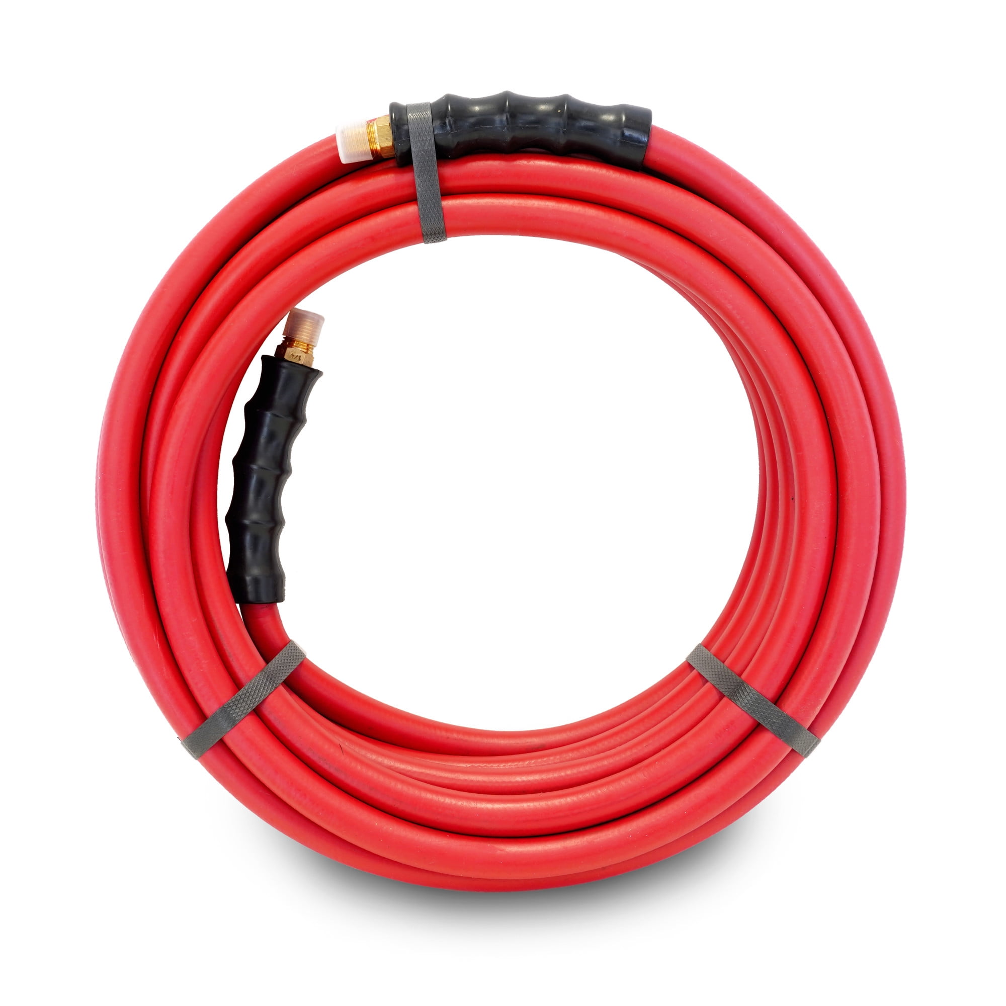 STEELMAN 98215-IND 30-Foot x 3/8-Inch Rubber Air Hose with 1/4-inch Male NPT Brass Fittings