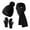 Black, variant on Warm Winter Knitted Wool Plus Velvet Padded Gloves Hats And Scarves Gloves Scarf Set Men