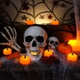 thumbnail image 3 of Lámpara de calabaza LED de 12 piezas, lámpara de calabaza de Halloween a batería, lámpara de té de calabaza, lámpara decorativa de Halloween, naranja, 3 of 5