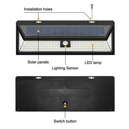 

LED Solar Lamp Outdoor Garden Yard Waterproof PIR Motion Sensor Porch Wall Light Sunlight Street Light Decoration