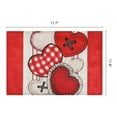 thumbnail image 6 of Love Hearts Placemats Set of 6, Happy Valentine's Day Dining Table Place Mats, Wedding Anniversary Holiday Decor Red Floral 17.7*11.8inch, 6 of 6