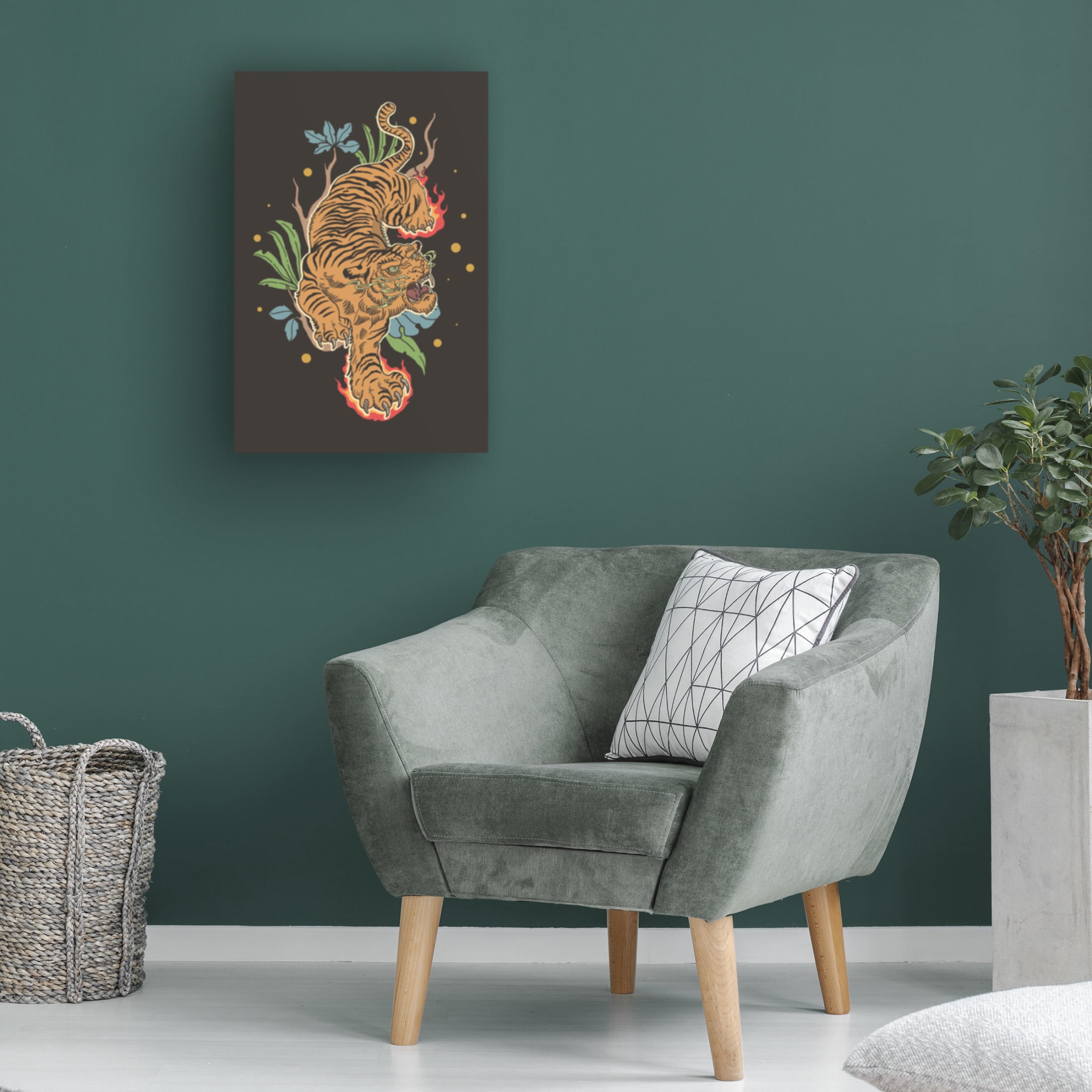 Trademark Fine Art jay stanley  Classic Tiger Tattoo Canvas Wall Art