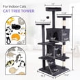 thumbnail image 3 of CL.HPAHKL 54In Large Cat Tree Tall Cat Tower for Indoor Cats, Plush Multi-Level Cat Condo with 2 Soft House Cat Cave Condo with 3 Scratching Posts for Kittens, Light Gray, 3 of 7