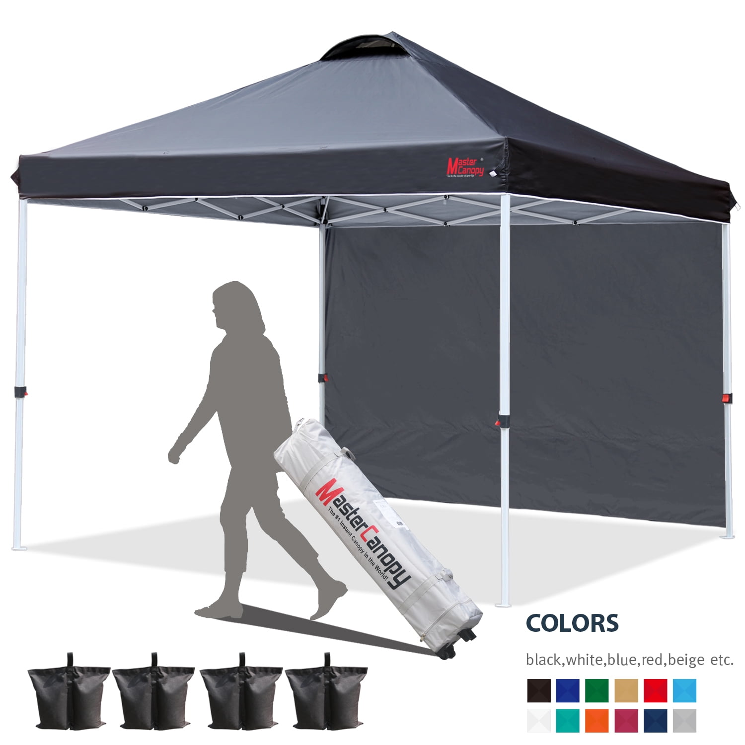 MASTERCANOPY 10' x 10' Easy Pop Up Canopy Instant Shelter with 1