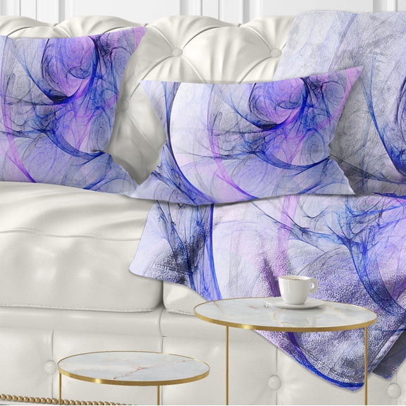 Designart Blue Storm Sky - Abstract Throw Pillow - 12x20