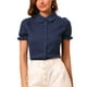 thumbnail image 1 of INSPIRAR CHIC Blusas de Algodón con Cuello Peter Pan y Botones Vintage para Mujeres Chic Azul Oscuro 2XL, 1 of 6