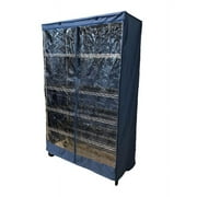 Covered Living Storage Shelving Unit Cover, fits racks 48"W x 18"D x 72"H, One Side See Through Panel, Dusty Blue