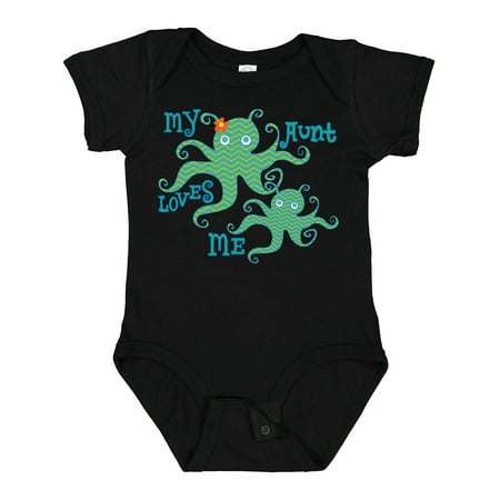 

Inktastic My Aunt Loves Me Octopus Gift Baby Boy or Baby Girl Bodysuit