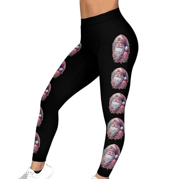 MELDVDIB Womens Leggings Christmas Print Elastic High Waisted Tights Thermal Warm Stretch Comfy Workout Sport Jogger Yoga Pants