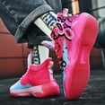 thumbnail image 6 of BINQER Unisex Fluorescent Basketball Shoes Sneakers Super Light High Top Graffiti Style Combat Basketball Boots, 6 of 7