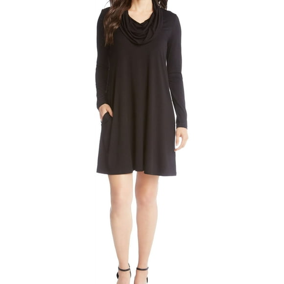Karen Kane Womens Solid Swing Dress, Black, Small